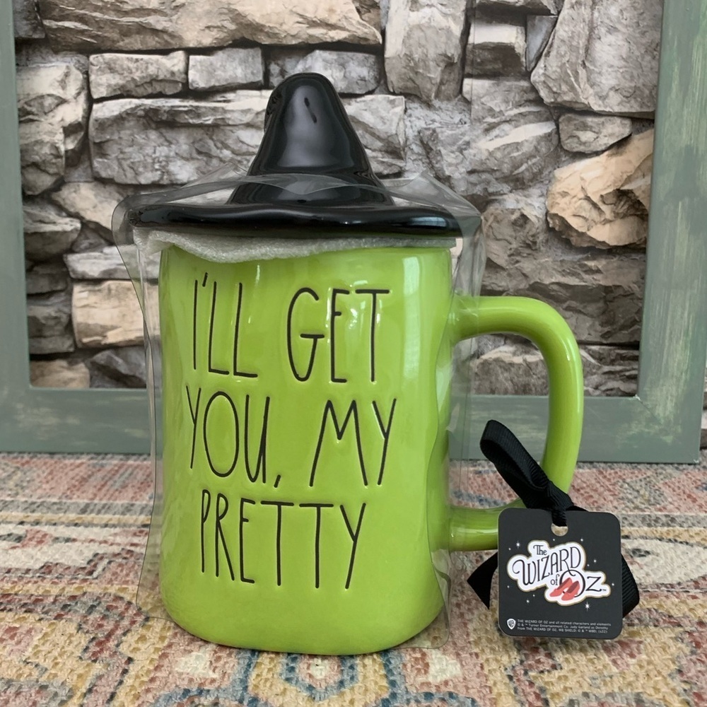#15 Rae Dunn Wicked Witch Black Hat Get You My Pretty Wizard Oz Coffee Mug Cup